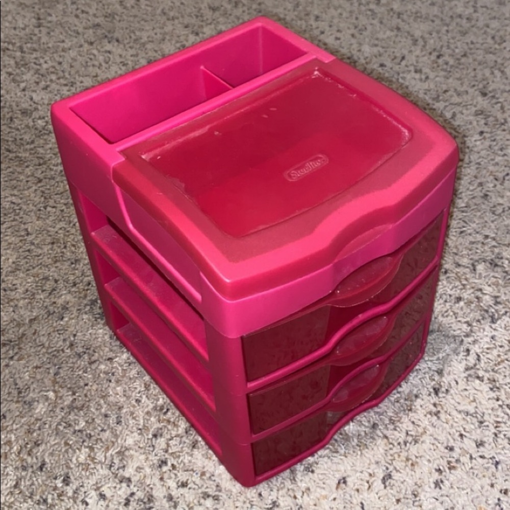 Pink desk organizer